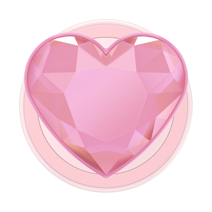 Pink Crystal Heart PopGrip for MagSafe, PopSockets