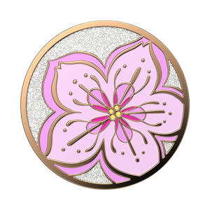 Glitter Cherry Blossom Polished Enamel PopGrip, PopSockets